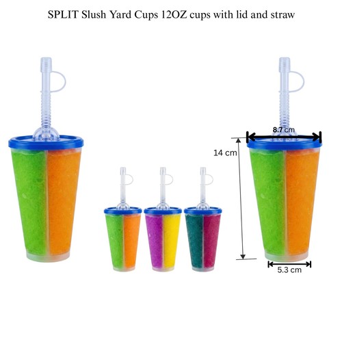 Split slush yard cups 12oz - cups,