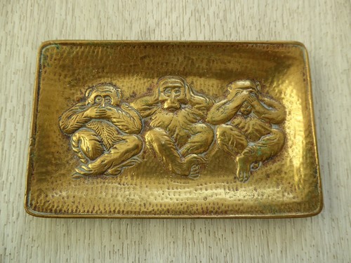 Vintage wise monkeys brass - 3,