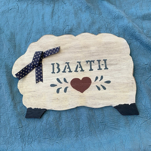 Sheep with bow and - , heart