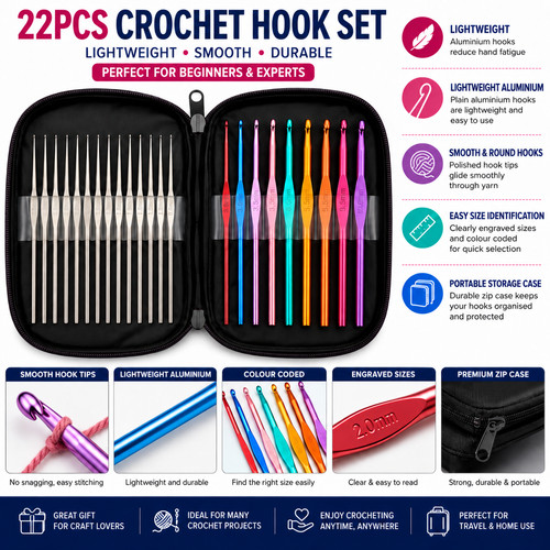 22pcs crochet hooks - hooks, set