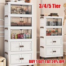3/4/5 Tier Large Storage Drawer Unit Tower Plastic Organizer Cabinet School Home