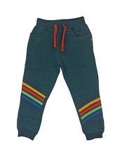 Ex Frugi Joggers Trousers Boys Girls Green Rainbow 2-12 Years NEW