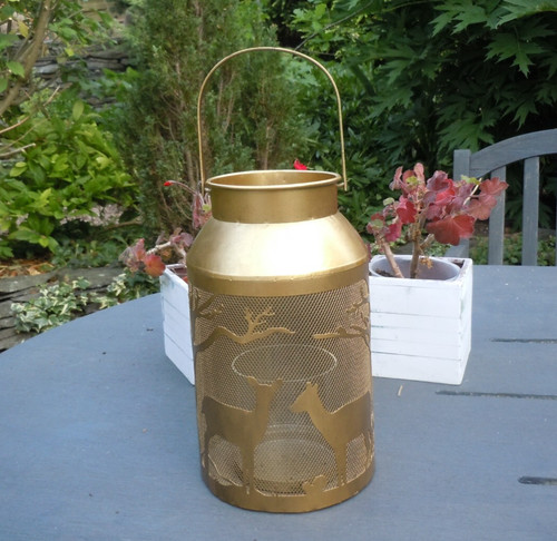 Large gold hurricane lantern - large,