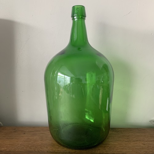 Large green glass litre - green, 5