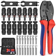 Solar Crimp Tool 10 Pair Connector Spanner PV Crimper Wire Stripper Crimping Kit