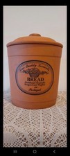 Portuguese Traditional Terracotta Ceramic Bread Lidded Pot Crock Bin Storage