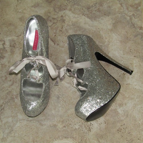 Bordello teeze silver - silver, glitter