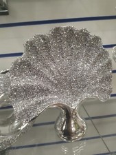 Silver Crushed Jewel Diamond Sparkly Tree Ornament Shelf Sitter