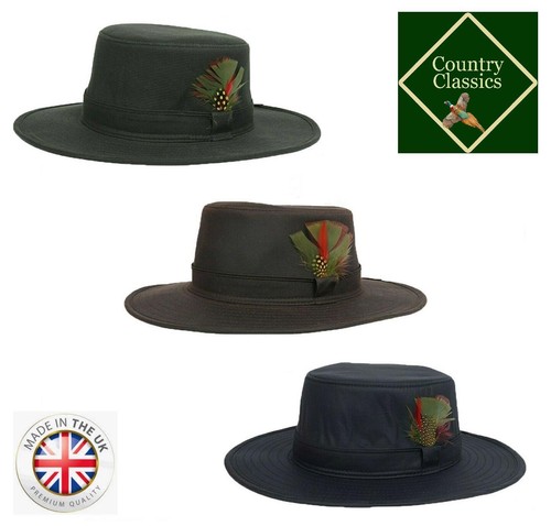British made wax cotton - made, fedora