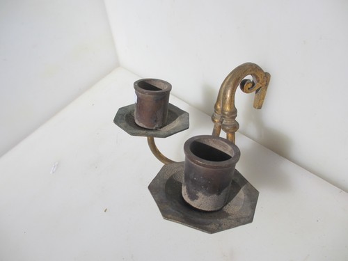 Antique brass piano candle - antique,