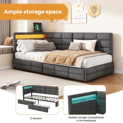 Single daybed frame with - daybed,