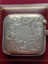 Exquisite Art Nouveau Fully Hallmarked Antique Silver Vesta Case by Joseph Glost