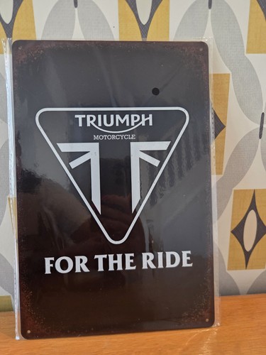 Triumph motorcycle tin sign - tin,