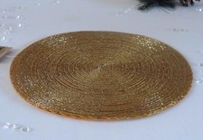 Gold Beaded Round Placemats Table Setting Christmas Sets 2,4,6 or 8