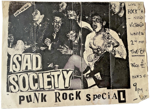 Sad society punk rock flyer - sad,