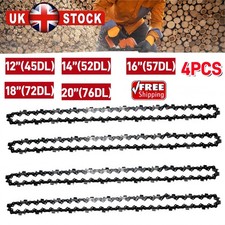 4Pack 12/14/16/18/20 inch Chainsaw Saw Chain Parts Tool Chainsaw Blade New UK