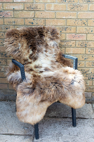 Natural sheepskin rug herdwick - natural,