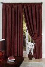 FAUX SILK WINE CURTAINS TIE