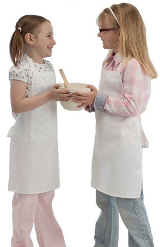 Childrens white bib apron - bib,
