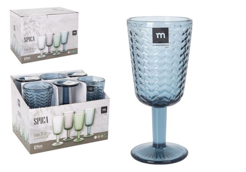 Spica blue wine glasses 320ml - spica,