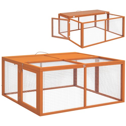 Pawhut rabbit hutch folding - pawhut, hutch,