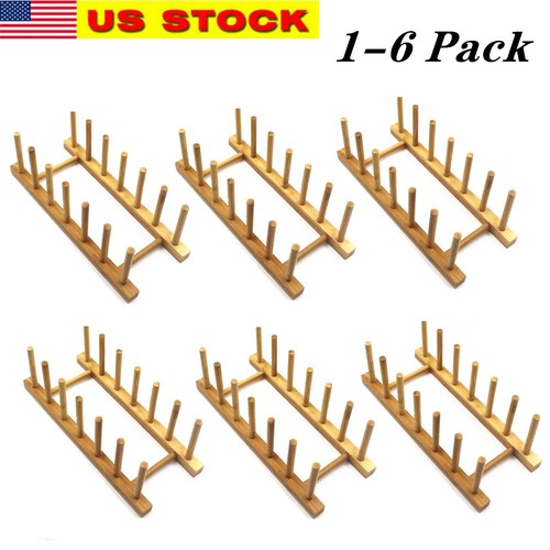 Bamboo wooden dish rack - dish, plate