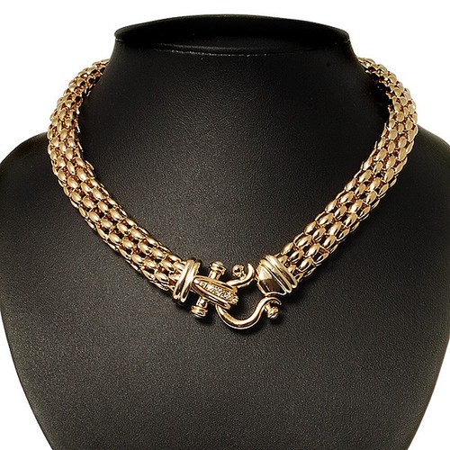 Statement mesh buckle choker - 'buckle',