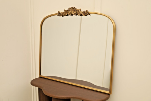 Gold arched metal over mantle - arched,