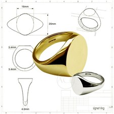 18ct Solid Yellow Gold Signet