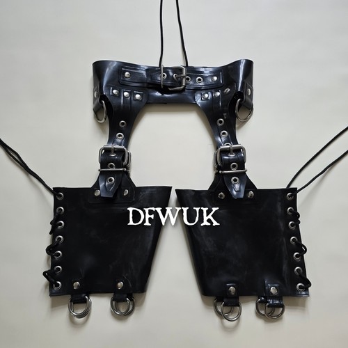 Male harness chap shorts latex - shorts,