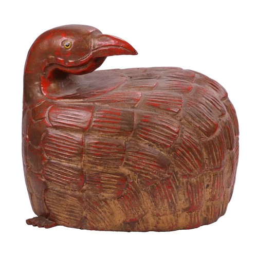 Japanese lacquered bird - lacquered,