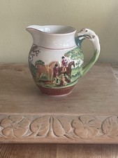 Antique Wedgwood John Peel Relief Moulded Hunting Jug With Moulded Hound Handle