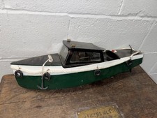 VINTAGE WOODEN MODEL BOAT WITH