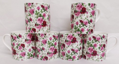 English rose mugs set - mugs, 6