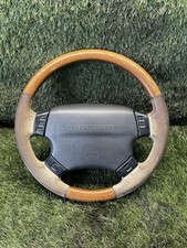 RANGE ROVER P38 GENUINE WALNUT & CREAM LEATHER STEERING WHEEL UPGRADE 94-02