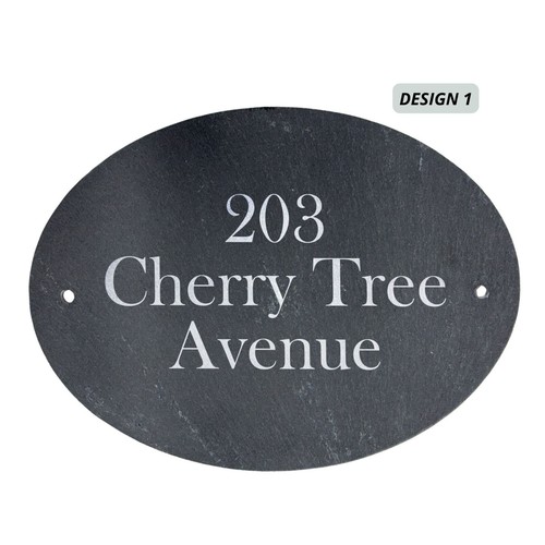 Oval slate sign house - oval,