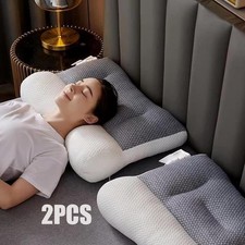 2Pcs Cervical Neck Traction Pillow Contour Orthopedic Pillow Neck Pain Support