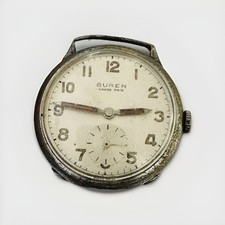 Vintage Buren Grand Prix 15 Jewels  Trench Swiss Watch-Needs Service/Attention