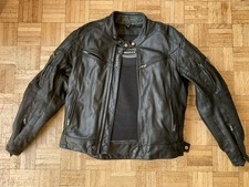 HELD Motorbike Leather Jacket with FORCEFIELD Back Protector Insert - Size UK 42