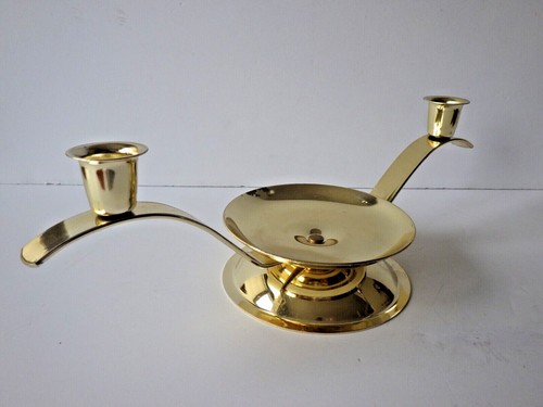 Brass candle holder pillar - brass,