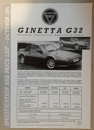 Ginetta g32 price specs - ginetta,