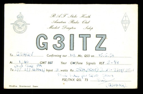 Qsl card radio g3itz - qsl,