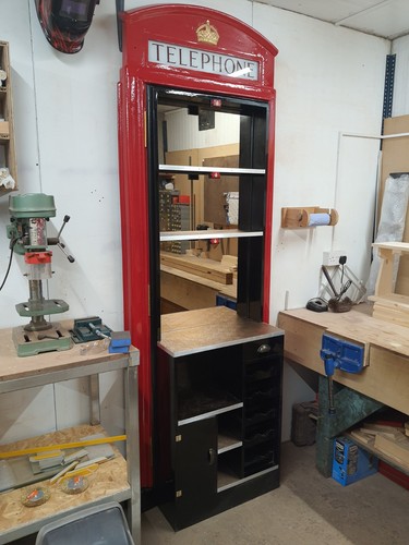 Red telephone box booth - booth, kiosk