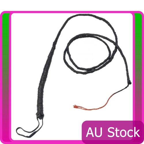 6ft black bull whip leather - bull,
