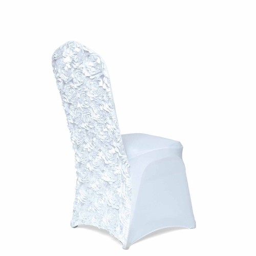 White satin rosette spandex - satin,