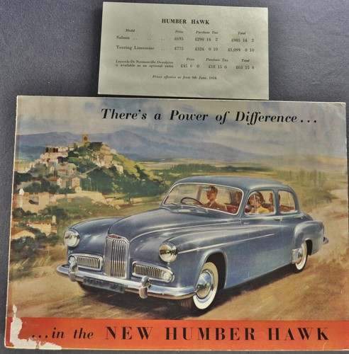 1954 1955 humber hawk brochure - humber,