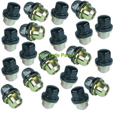 FITS DEFENDER & DISCOVERY 1 NEW BLACK CAPPED ALLOY WHEEL NUTS NUT SET X20