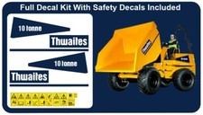 Thwaites 10 Tonne Dumper 10 ton Full Decal Kit With Safety Decals. Sticker Kit