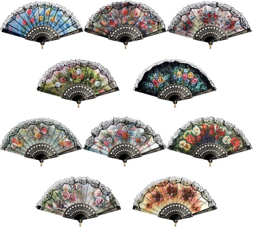 Pcs peacock folding hand - 10,