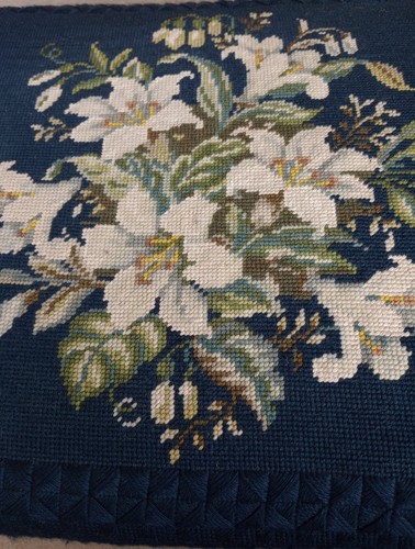 Vtg footstool tapestry floral - vtg,